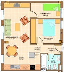 Plano orientativo, se alquila sin muebles, de la vivienda Tipo II